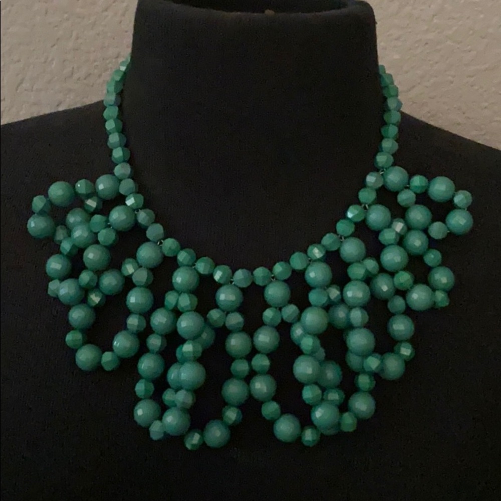 Green Beaded Choker Necklace